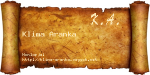 Klima Aranka névjegykártya