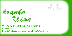 aranka klima business card